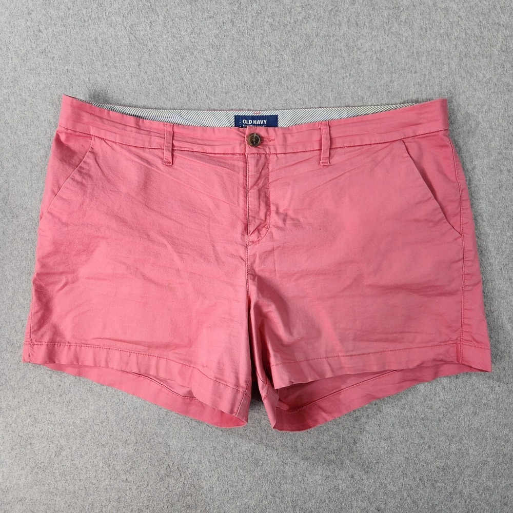 Old Navy Everyday Shorts Womens 14 Pink Flat Front Stretchable Fit Casual Pocket
